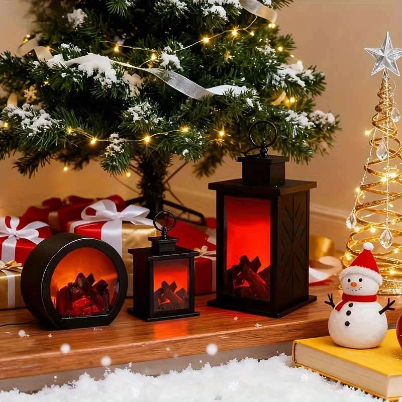 1pc Simulated Flameless Fireplace Light - USB/battery Powered, Durable Plastic, Button Control, Suitable For: Home Decoration/Christmas Decoration/living Room/safety Atmosphere Lighting/LED Atmosphere Light, Christmas Gift (batteries Not Included)