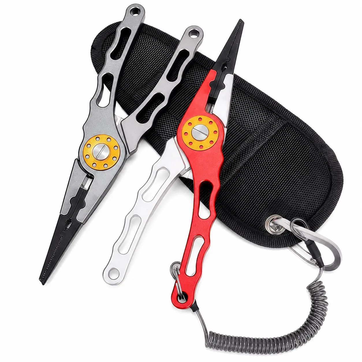 Heavy-Duty Aluminum Alloy Fishing Pliers for Saltwater and Freshwater Use — Extended Reach, Hook Remover, Split Ring Opener, Line Cutter, and Fish Gripping Tool for Anglers