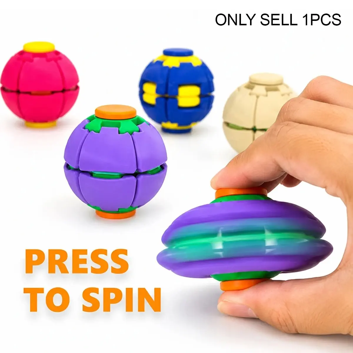 Two-In-One Pressure Relief Gear Ball, Smooth Silent Finger Spinner, Multicolor Portable Desk Toy, Stress Relief Puzzle Cube, Fidget Balls