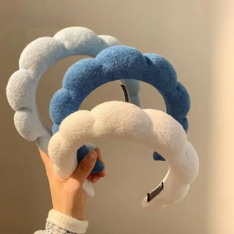 3 Pack Cloud Texture Headbands for Women, New Autumn & Winter Design Soft Headwear, Cute Face Washing & Makeup Hair Band, Fashion Versatile Stylish Hair Accessories for Fixing Broken Hair, Comfortable Non-Slip for Daily Use, Skincare & Home Wear,summervib