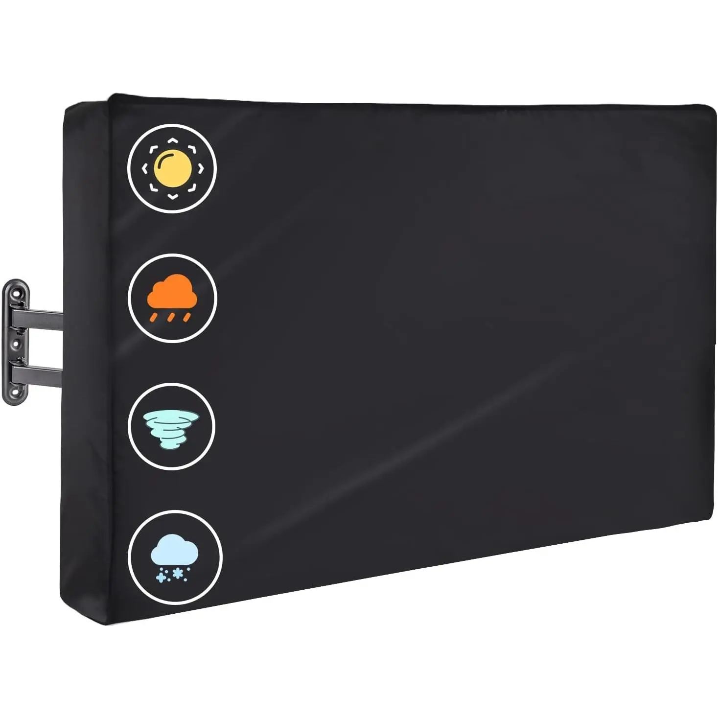 Outdoor Waterproof Black TV Cover for 55-58 in Flat Screen Televisions, Mount-Compatible Home Supplies Storage Accessory