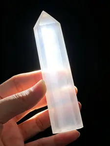 Natural Selenite Crystal Tower | Energy Cleansing & Meditation Crystal Wand for Home Decor & Anxiety Relief | Crystal Decorative Stones