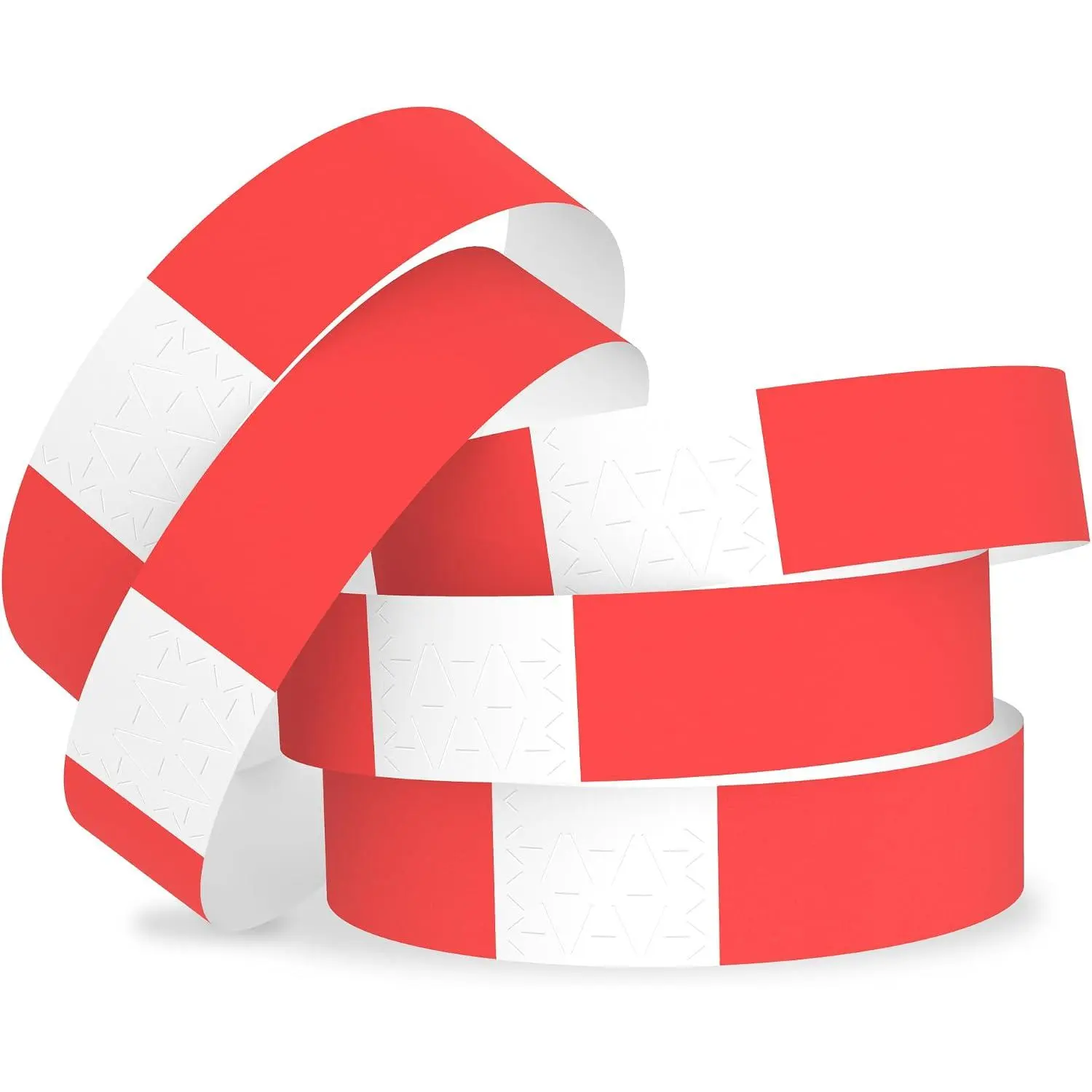 500  Neon Red Paper Plastic Wristbands for Events |  Water-Proof  Resistant Paper Bracelets ID Wrist Bands for Concerts Festivals Admission Party