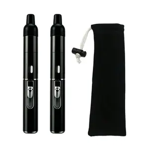（No gas）2 Pack Matte Black Refillable Gas Windproof Lighters | Pen-Style Portable Outdoor Ignition Tools with Drawstring Storage Pouch