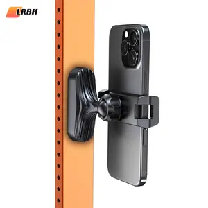 LRBH Magnetic Phone Holder for Gym, Magnets Strong 360° Adjustable Universal Cell Phone Mount with Retractable Clamp, Hands-Free Phone Stand for Gym Equipment, Forklift, Kitchen, For All Smartphones