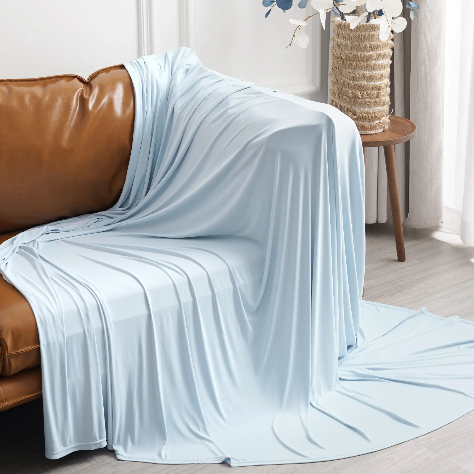 Soft Cooling Touch Blanket for Hot Sleepers, Thin & Single Layer Summer Blanket, Lightweight Breathable Bed Blanket, Portable Sensation blanket for Bed Couch Sofa, Transfer Heat to Keep Body Cool Night Sweats, Oeko-Tex Standard 100