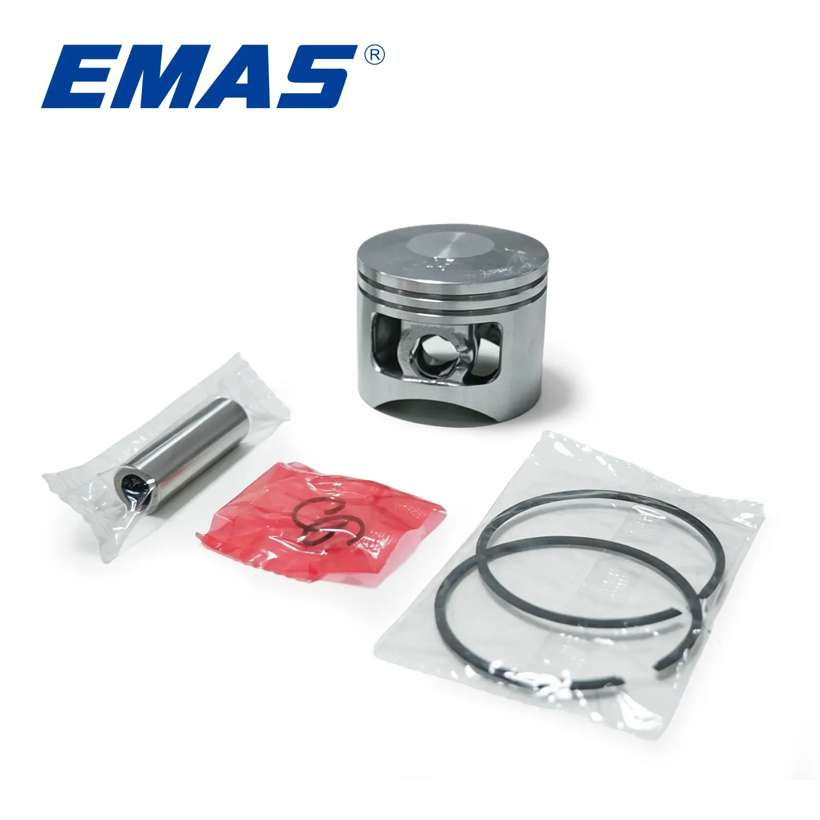 45mm Chainsaw Piston Kit for 52cc 5200 Gasoline Engine, Includes Piston, Piston Pin, 2 Pistons Rings, 2 Retaining Clips, Replacement Parts