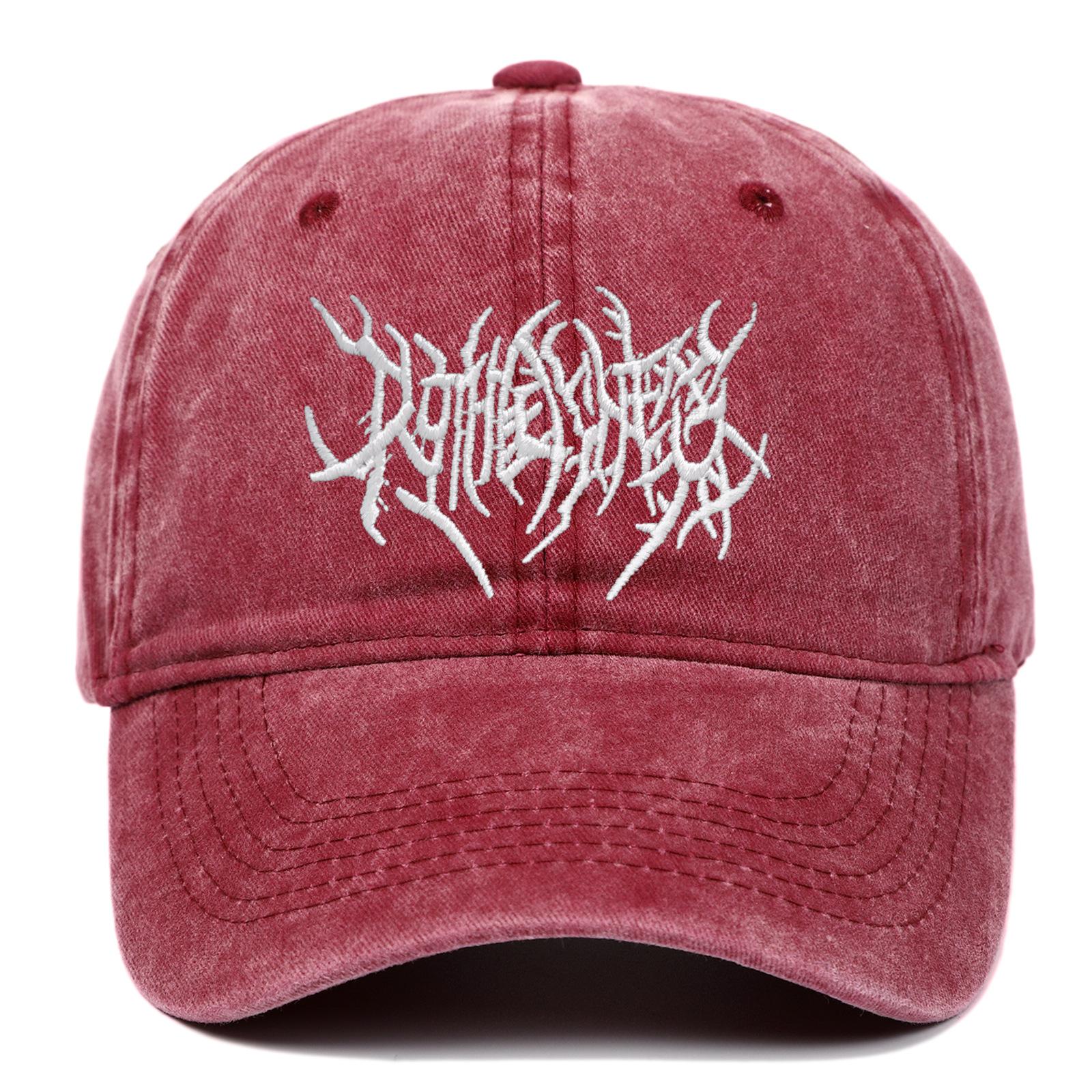 New Retro Washed Gothic Street Punk Punk Hip-Hop Baseball Cap Embroidered Fashion Versatile Snapback Hat
