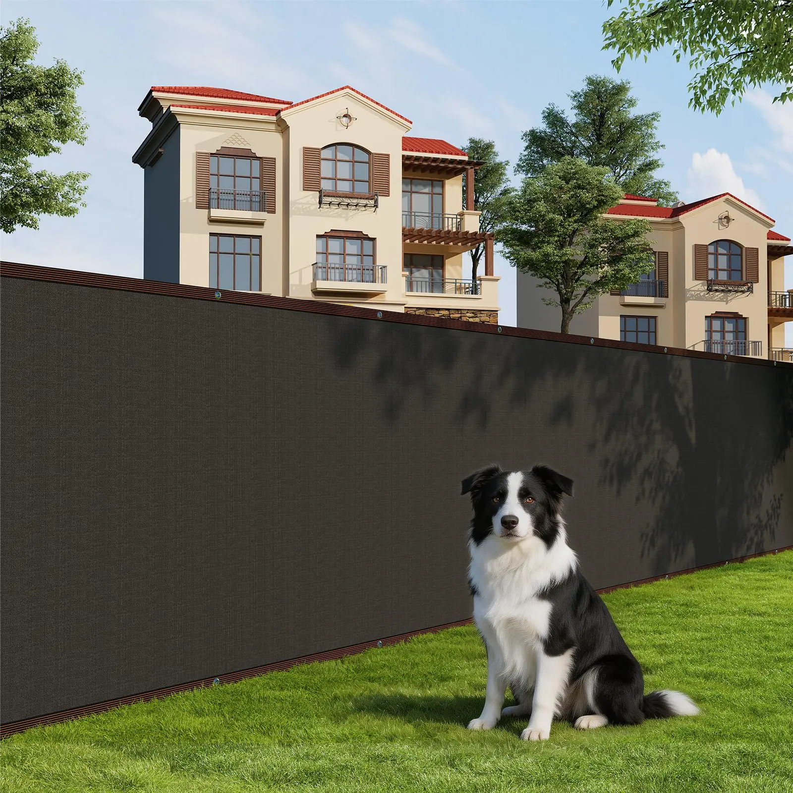 Garvee High-quality 180 GSM HDPE Privacy Fence Screen – Heavy Duty Black Mesh, Reinforced Edges, Metal Grommets, Zip Ties, 90% UV Block, Weather Resistant Shade for Garden, Patio, Deck, Backyard, Pool