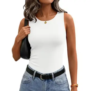 Womens Double Lined Crew Neck Tank Tops Cute Summer Sleeveless Workout Tops Basic Going Out Clothes 2026
