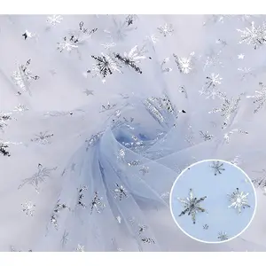 Sheer Fabric, Snowflake Silver Foil Organza Fabric, Snowflake Tablecloth Birthday Party Supplies Party Decorations, Christmas Tree Skirt Christmas Decorations Clearance (59" x 118", Blue)fidget toys