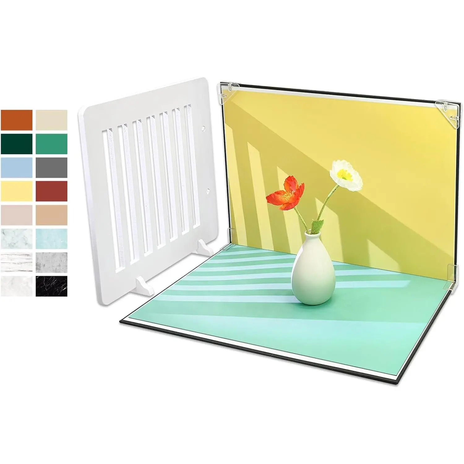 Photo Backdrop Board with 8 count 16Patterns Double-Side Paper 9mm Shadow Board  Photography Small Portable Photo Setting Casual Item 16.5 * 11.5 Inch Photography Backdrop Product Kit