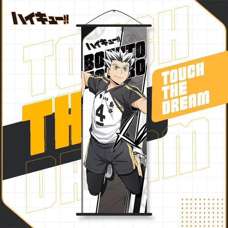 Haikyuu!! Cheer Poster Hinata Shoyo Tobio Kageyama Haikyuu!! Wall Decoration Kozume Kenma Fabric Scroll Hanging Poster 25*70cm