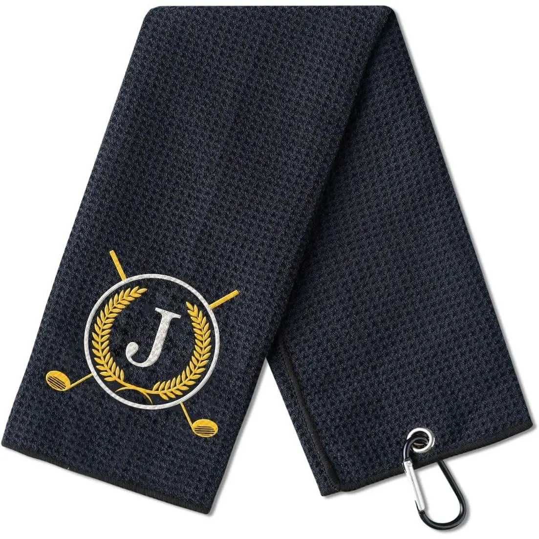 Microfiber Golf Towel for Men and Women, 16x24 Inches, Black, Birthday and Christmas Gift