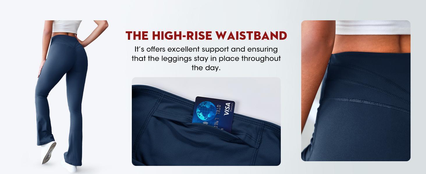 Imily Bela Womens High Waist Flare Yoga Leggings Scrunch Butt Lifting Bell Bottoms Bootcut Workout Pants with Pockets