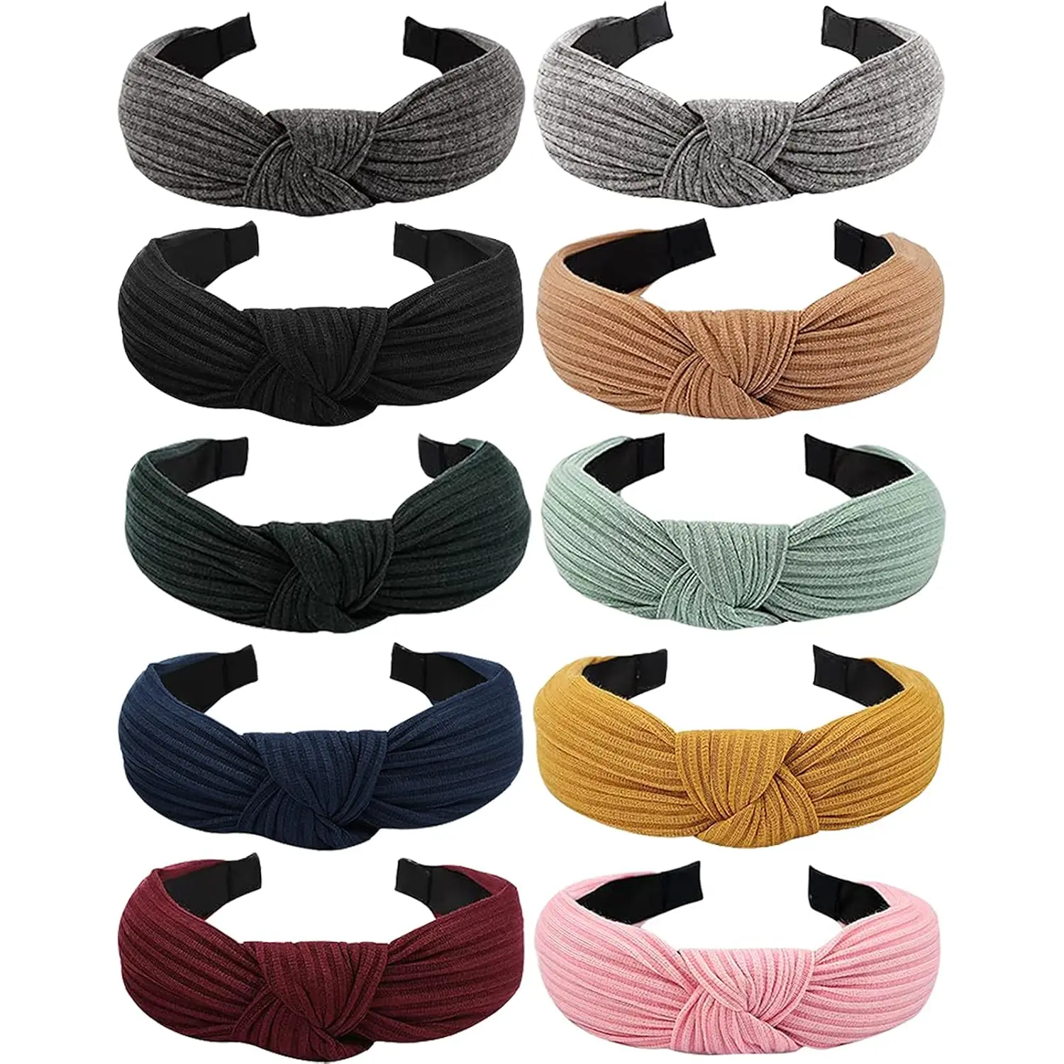Knotted Headbands for Women 10 Pack Top Knot Fashion Headbands  Headband for Women's Hair Turban  Bands for Thin Thick Hair Hairband with Knot Diademas Para Mujer De Moda
