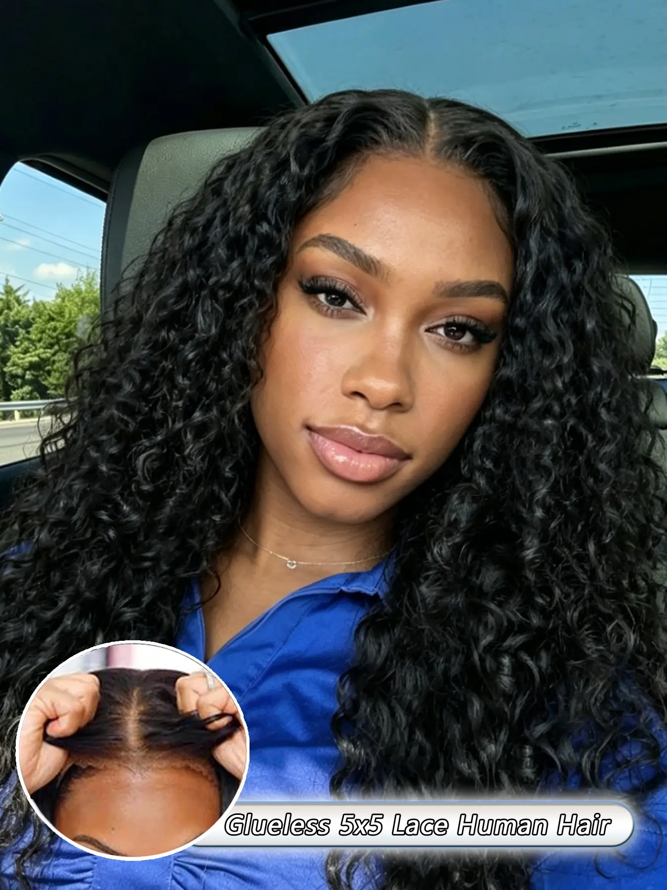 20-28 Inch Long Human Hair Curly Wig, Jerry Curl 5x5 Glueless Lace Closure Wig, Wear And Go Style, Fluffy Natural Curls, Easy Install Wig for Women