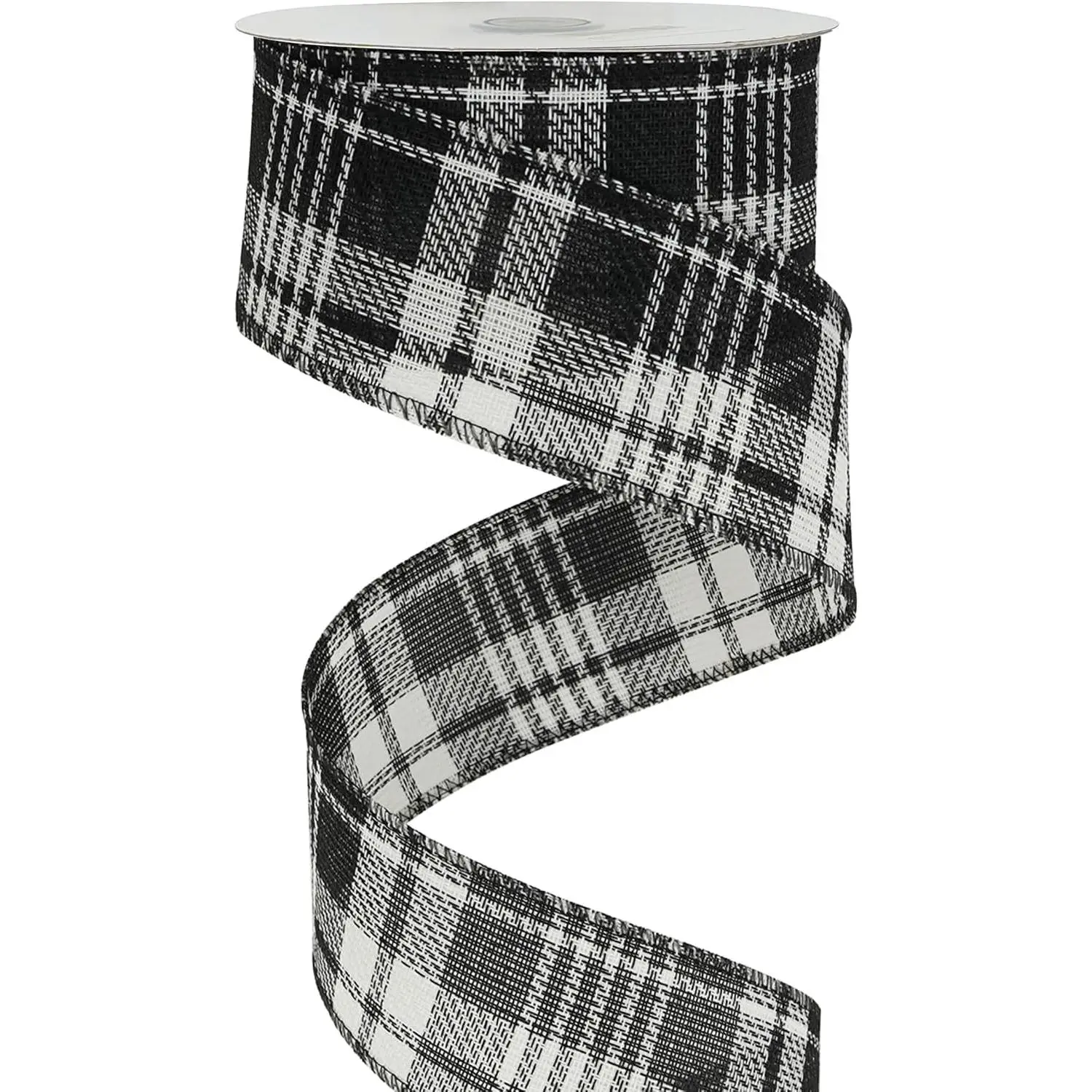 Wired Ribbon 2.5 Inch Christmas  Ribbon 25 Yards Buffalo  Ribbon Bulk  Gingham Ribbons Checkered Ribbon for Christmas Tree
