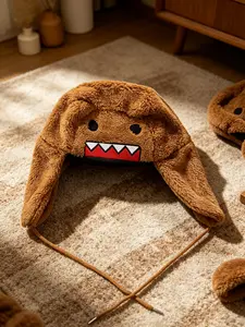 Cartoon Cute Thickened Winter Hat for Men and Women, Warm Ear Protection, Trendy Plush Cap, New Arrival, Fall and Winter Fashion Accessory