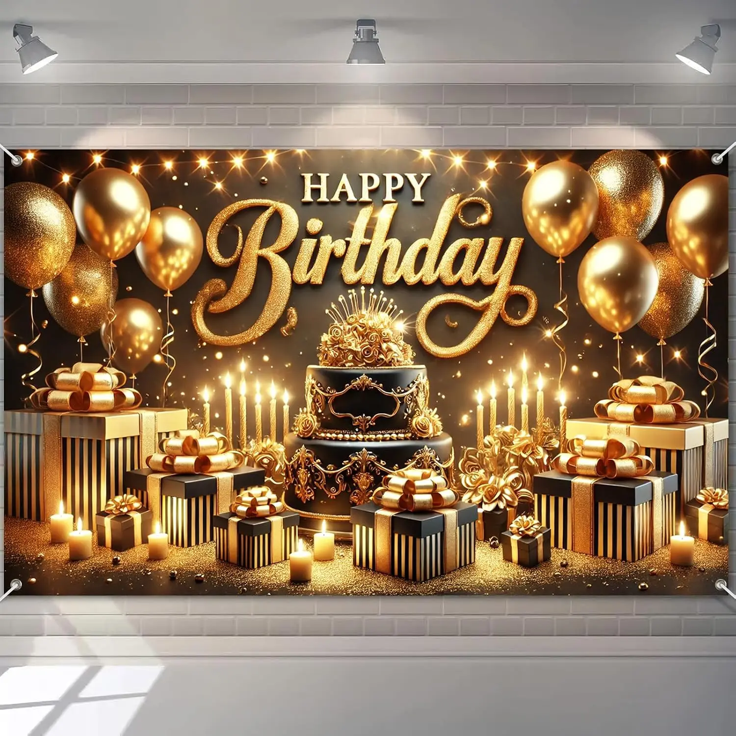 Happy Birthday Backdrop 71x43 Inch  Party Decoration | Birthday Banner for Men Women Adults  Balloon Backdrop Elegant  Wall Decoration Photo Background