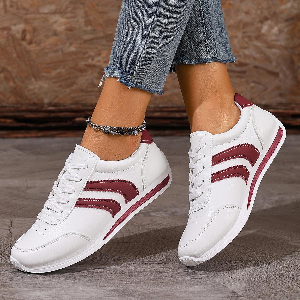 New women's lace-up casual sports shoes, soft-soled running shoes, flat non-slip women's shoes