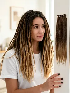 Natural Dirty Braids Wig, Soft and Non-Irritating, 20-24 Inches Synthetic African Braid Clip-In Extensions, 6/21 Pieces, Full Head or Accent Style