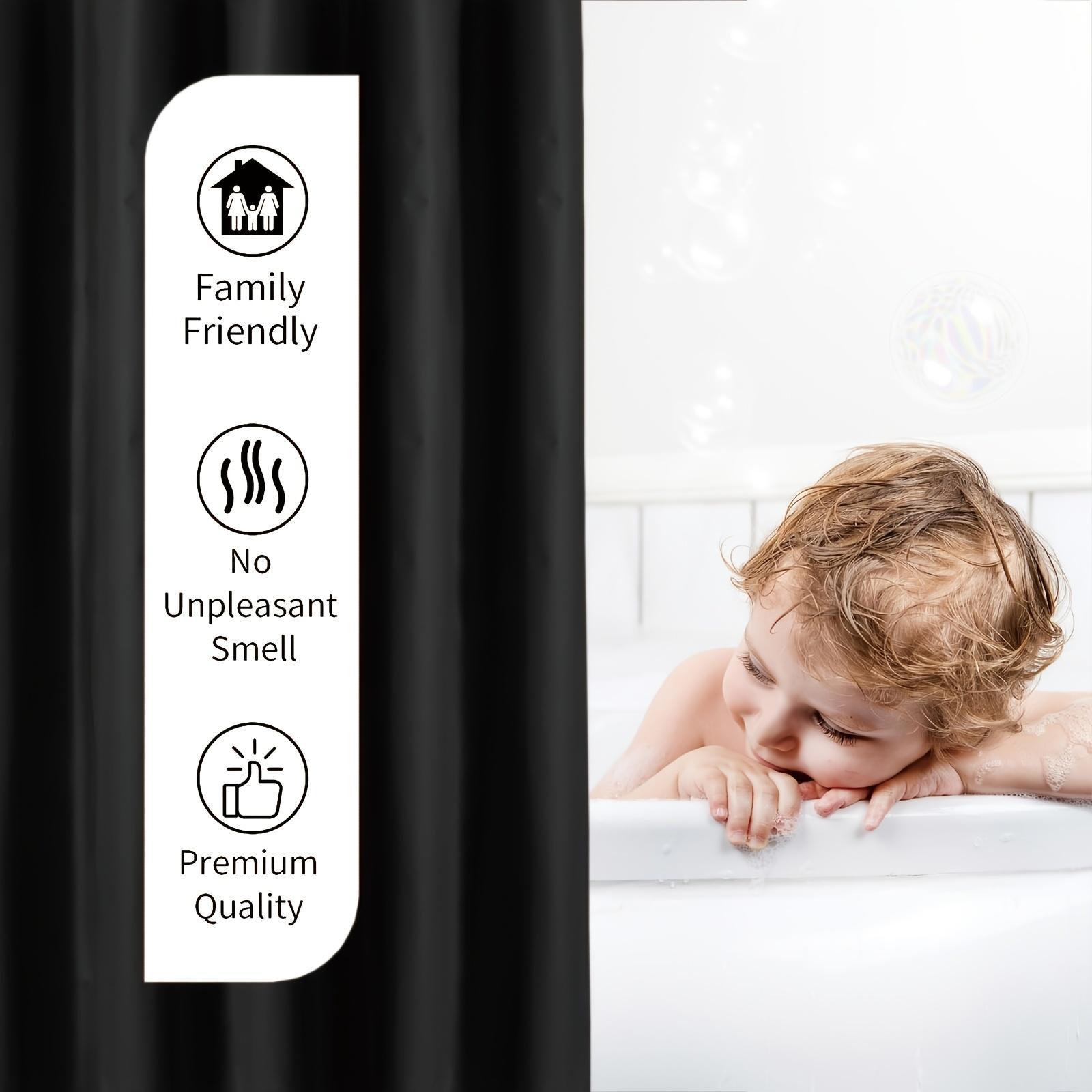 Solid Color Waterproof Shower Curtain, 1 Count Large Size Modern Simple Bathroom Accessory, Bathroom Decorative Curtain with Hooks, Bathroom Accessories for Home Use