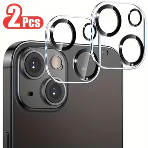 2-Pack Transparent Tempered Glass Screen Protector for iPhone 17/16/15/14/13/12/11 Pro Max/Pro, Shockproof Magnetic Design with Full-Coverage Camera Lens Protection, Protective
