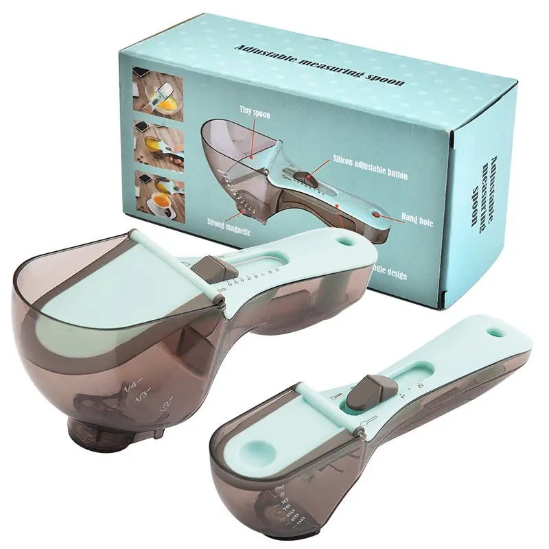 Adjustable measuring spoon Plastic measuring spoon for baking Kitchen tool Plastic graduated measuring spoon Adjustable measuring spoon set