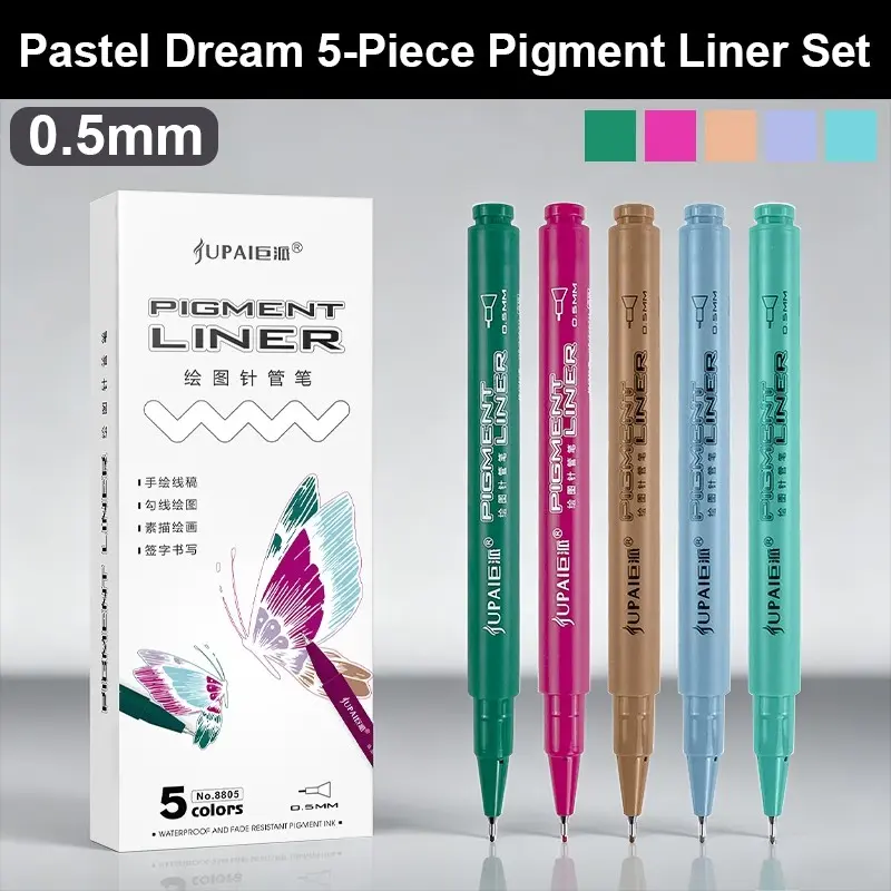 5/8 Pack Drawing Fineliner Pens, 0.05-1.0mm Tips, Ideal for Sketching, Architecture, Comics, Back-To-School Quick Line Art Tools