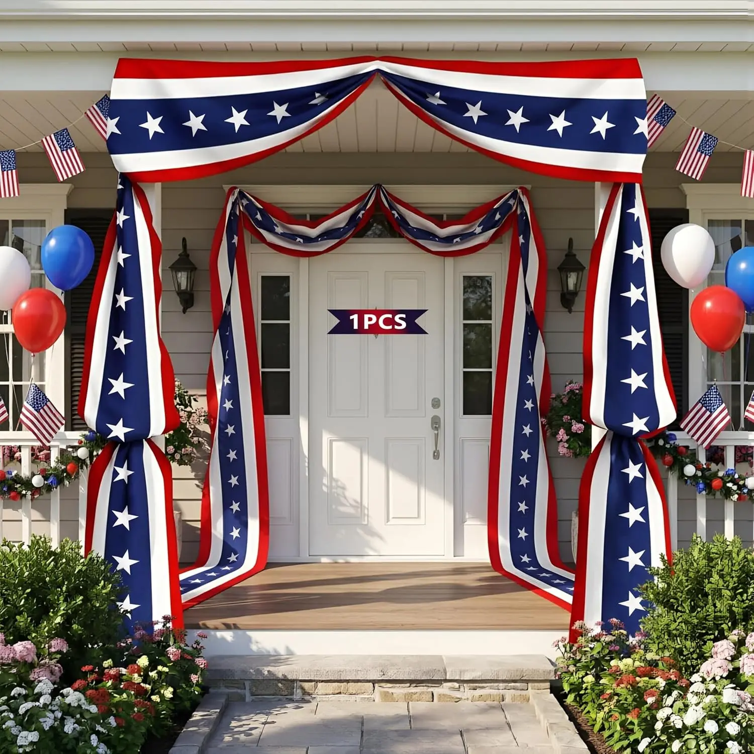American Flag Triangle Banner, Vinyl Material, Patriotic Star-Spangled Banner, Decorative Banner, July 4th, Memorial Day, 250th Anniversary Decor, Party Supplies