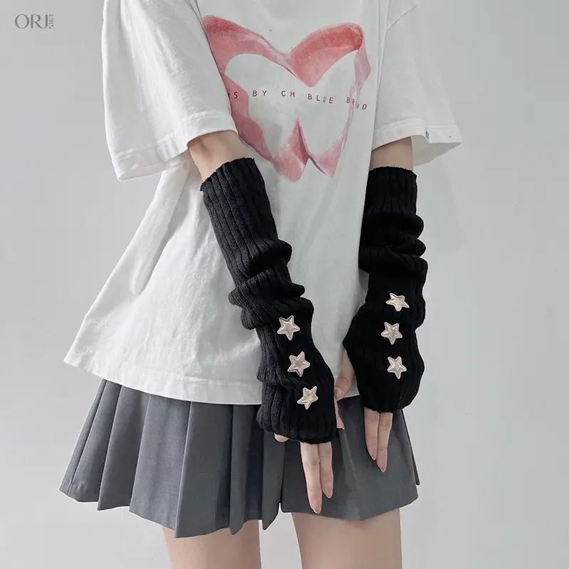 Cute Lolita Fingerless Arm Sleeves, Sweet Cool Street Style Arm Warmers, Trendy JK Hand Cuffs for Girls for Party Club Daily Outfits