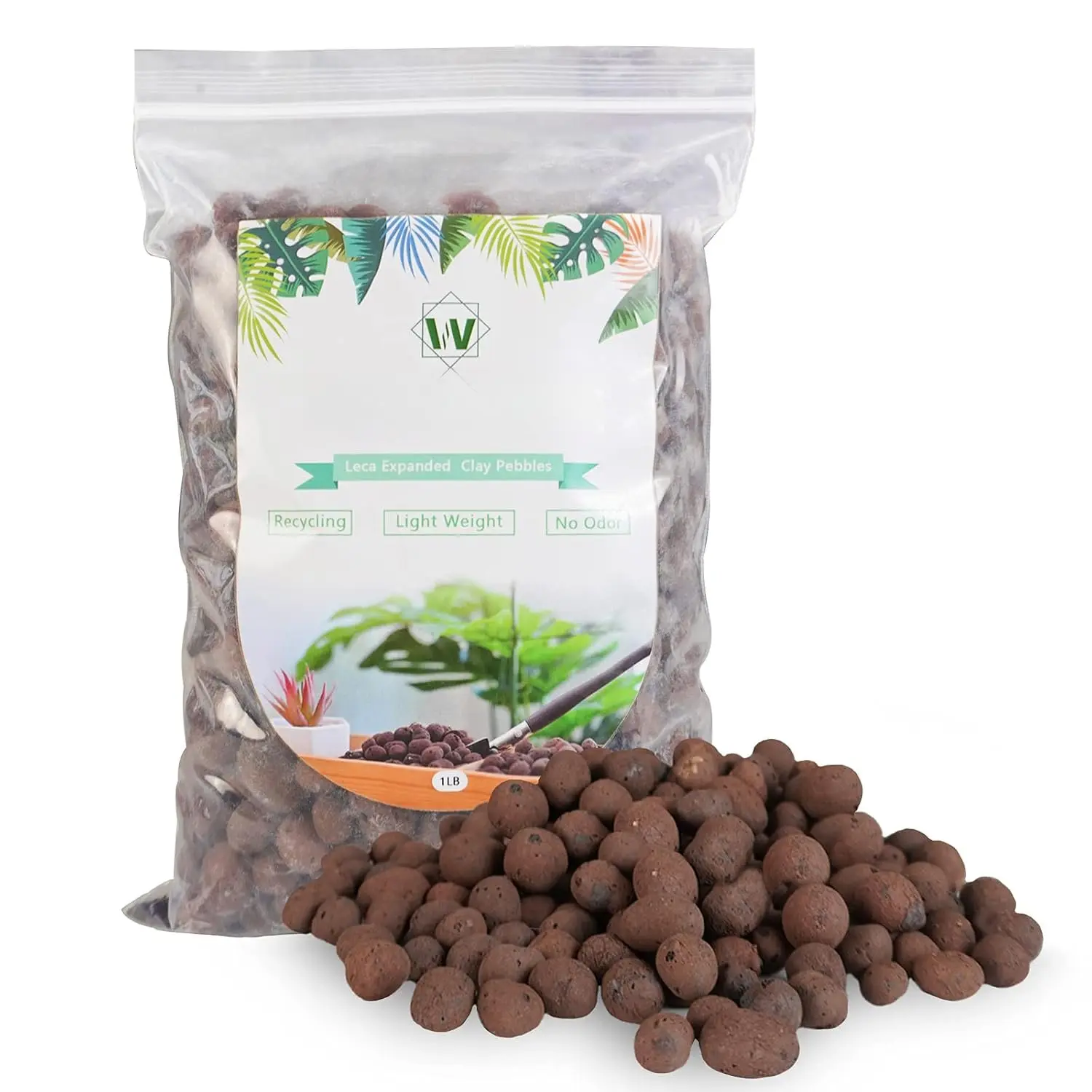Leca Expanded Clay Balls (7-15mm, 1LBS) - Porous Texture Grow Media with Water Storage for Indoor Hydroponic Growing Systems, Hydroponic Users’ Garden Supplies, Root Support
