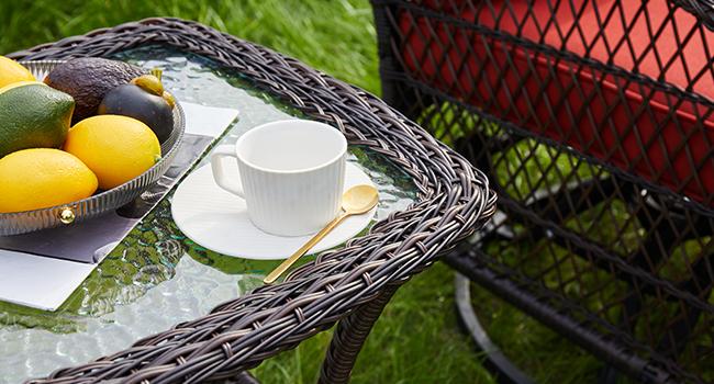 Amopatio Greenish Spring 3 Pieces Patio Bistro Set, Rattan Wicker Swivel Rocking Chairs with Thickened Cushions and Table, Comfortable Outdoor Furniture for Garden Lawn