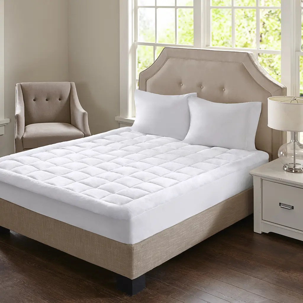 Nokaa Overfilled Plush Hypoallergenic Down Alternative Waterproof Mattress Pad, Quilted Mattress Topper Protector, Soft Bed Cover for Allergies, Dust Mite Resistant, Queen Size, Breathable, Easy Care, White, 1 Pack, Home Furniture and Household