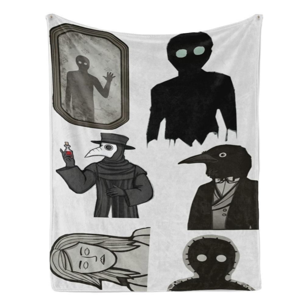 Rusty Lake Theme Flannel Blanket Surreal Mystery Game Throw Soft Cozy Plush Blanket for Couch Sofa Bed Indie Puzzle Art Aesthetic Home Decor Lightweight Travel Blanket Gamer Fan Collection Gift All Season Comfort Decorative Bed Cover