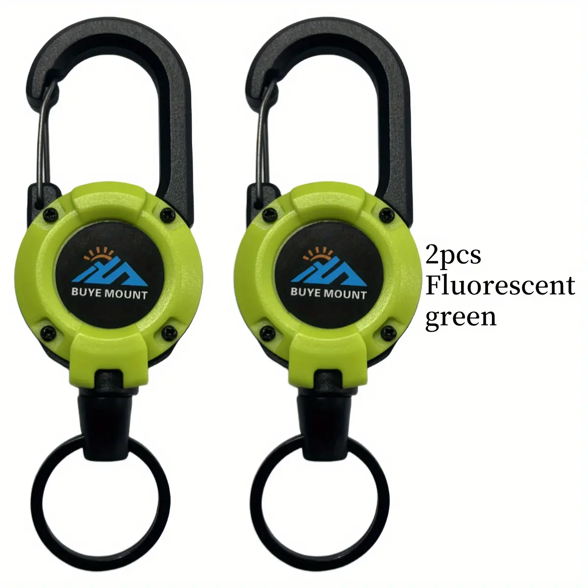 2-Pack Outdoor Retractable Buckle with Steel Wire Rope - Nonlocking Carabiner Retractable Rope for Fishing, Outdoor Sports, Keychain, Anti-Loss Gadget
