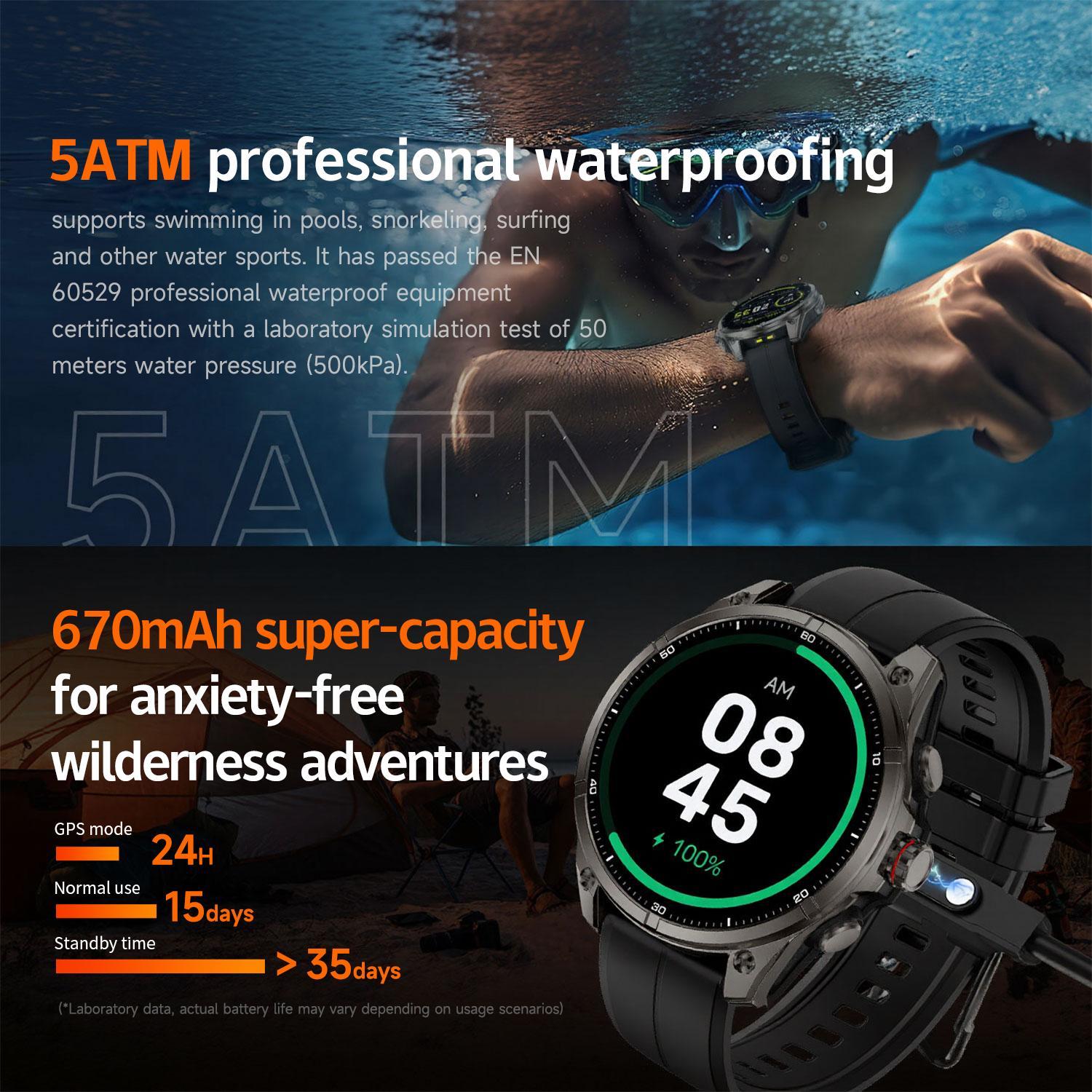 Multifunctional Smart Watch, Fashion Digital Watch with LED Flashlight, Outdoor Sports Watch with GPS Tracking & Fitness Function for Women & Men, Wearable