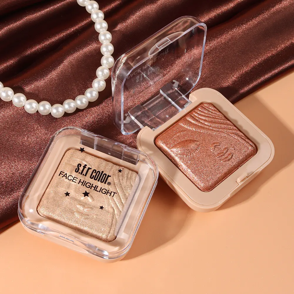 New single-color highlighter powder with fine shimmer for brightening and enhancing youthful energy, natural earth tones Bronzer Makeup