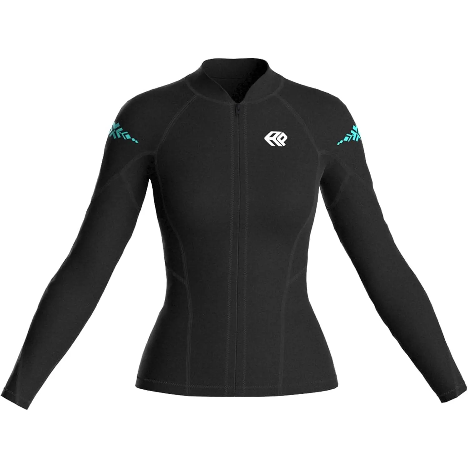 Wetsuit Women Top Jacket Neoprene Wet Suit for Women Cold Water Swimming Jacket Long Sleeve Dive Scuba Wet Suit Shirt Front Zip Wetsuits Shirts Vest for Spearfishing,Snorkeling,Surfing