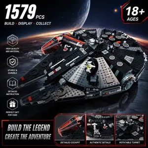1579PCS Sci-Fi Spaceship Building Block Set Display Model for Adults 18+ Collectible Brick Toy