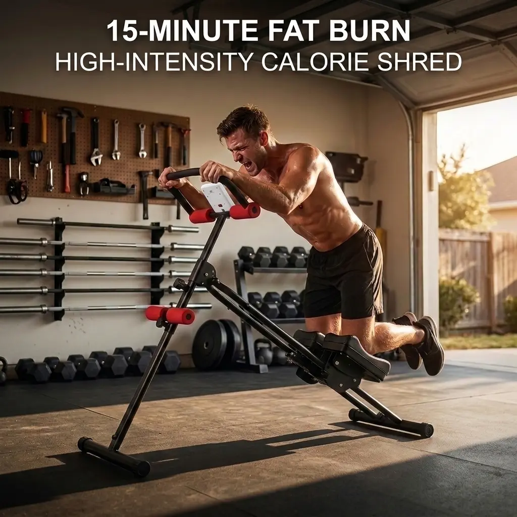 3-in-1 Foldable Climber Ab Trainer Rowing Machine Adjustable Height Silent Full Body Home Gym Fitness Equipment 220 Lbs Load Bearing