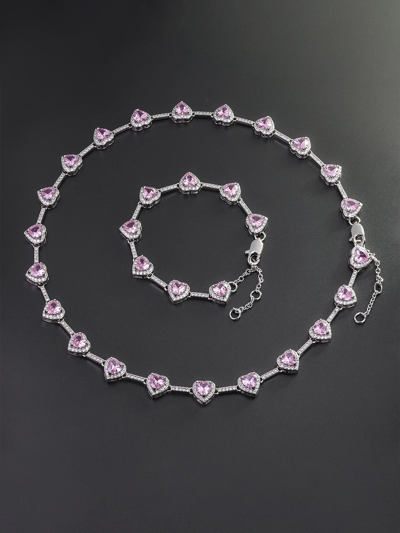 Iced Chics Elegant Necklace and Bracelet Set, Unisex Fashion Matching Jewelry Set, Perfect Gift for Special Occasions, Sparkling Accessories, Men Jewelry