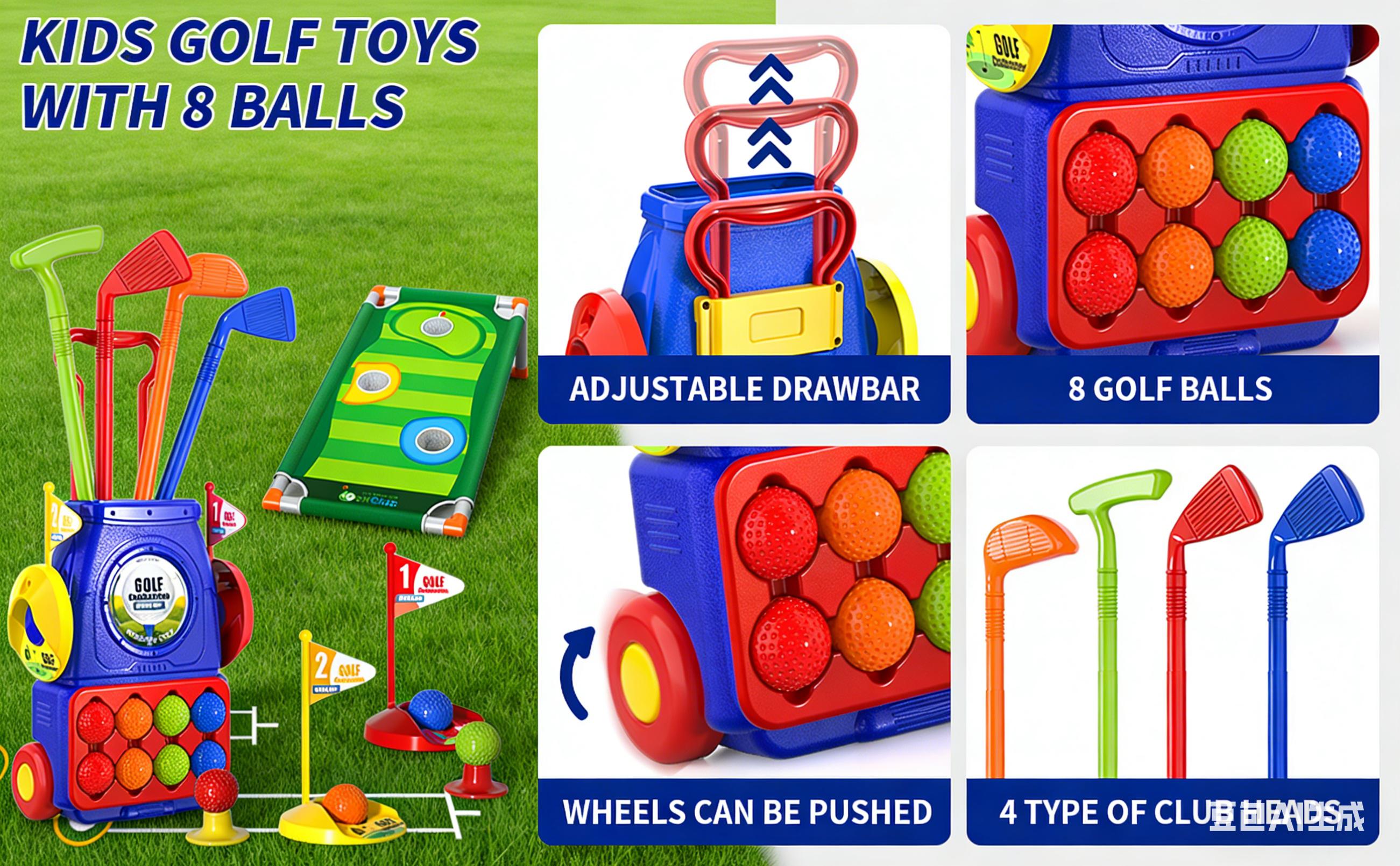 Kids Toddler Golf Set, Outdoor Golf Set Game for Kids Boys and girls,Indoor Outdoor Outside Toys Gifts for 3 4 5 6 Years Old Boys, 3 4 5 6 7 Years Old Boys Toys Birthday Gifts Ideas,