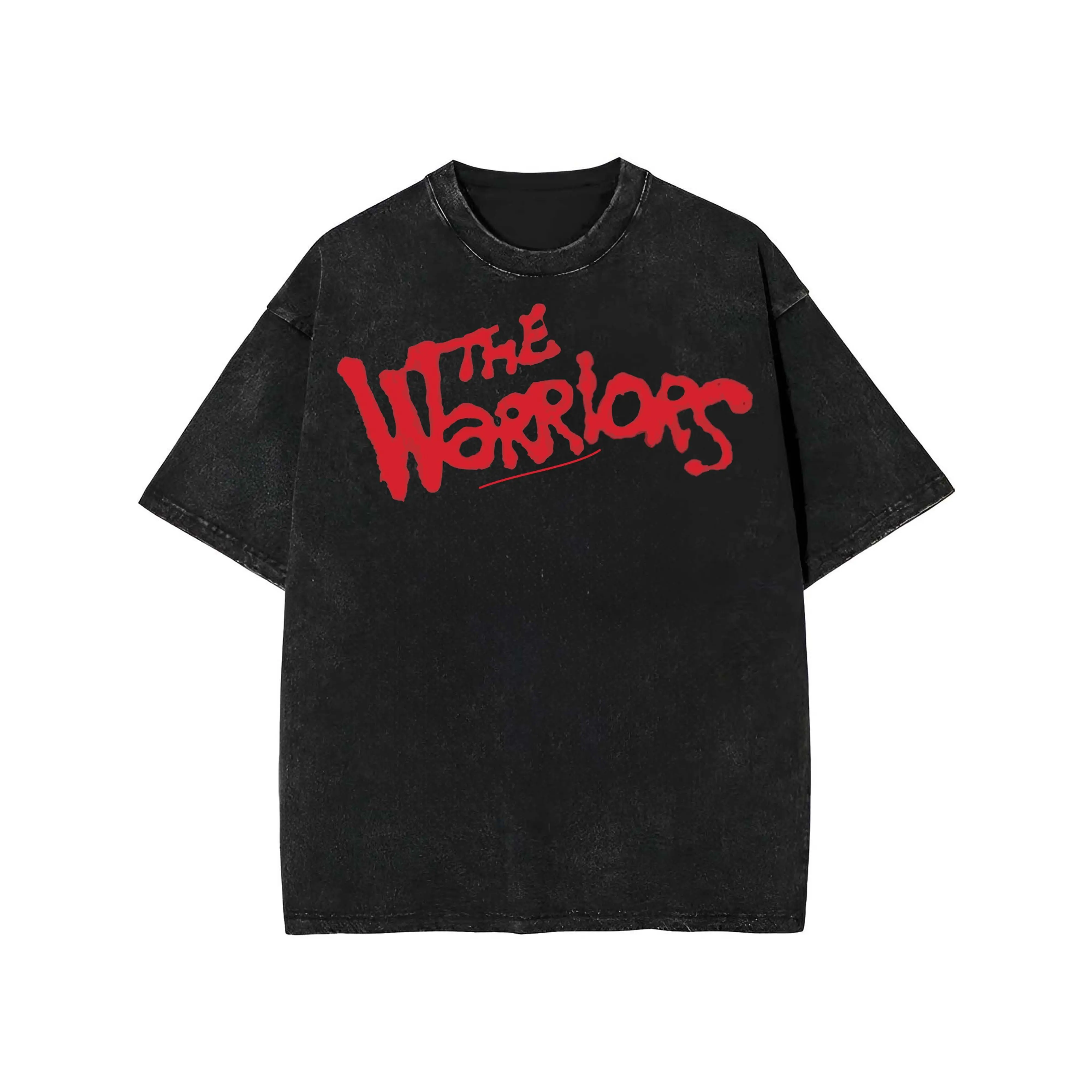 Women's Vintage "The Warriors" Graphic T-Shirt - 100% Cotton Round Neck Streetwear, Casual Cult Film Logo Print, Geometric Accent, Stretch Fabric Clothes, Short-Sleeve Pullover Top