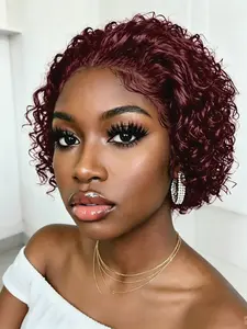 Pixie Wig, 13x4 Lace Daily Party Cosplay Gift, Short Curly Wave Human Hair Wig, Pixie Cut for Women, Curly Frontal Wigs