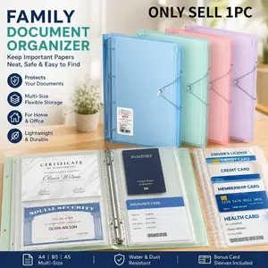 Family Organizer, Paperwork Organizer with 28 Index Tabs, Colorful A4/B5/A5 File Folders, Storage for ID, Residence Docs, Medical Records, Finance, Insurance, Contracts, Education Papers, Warranty Cards, Invoices & Cards to Organize Important Documents
