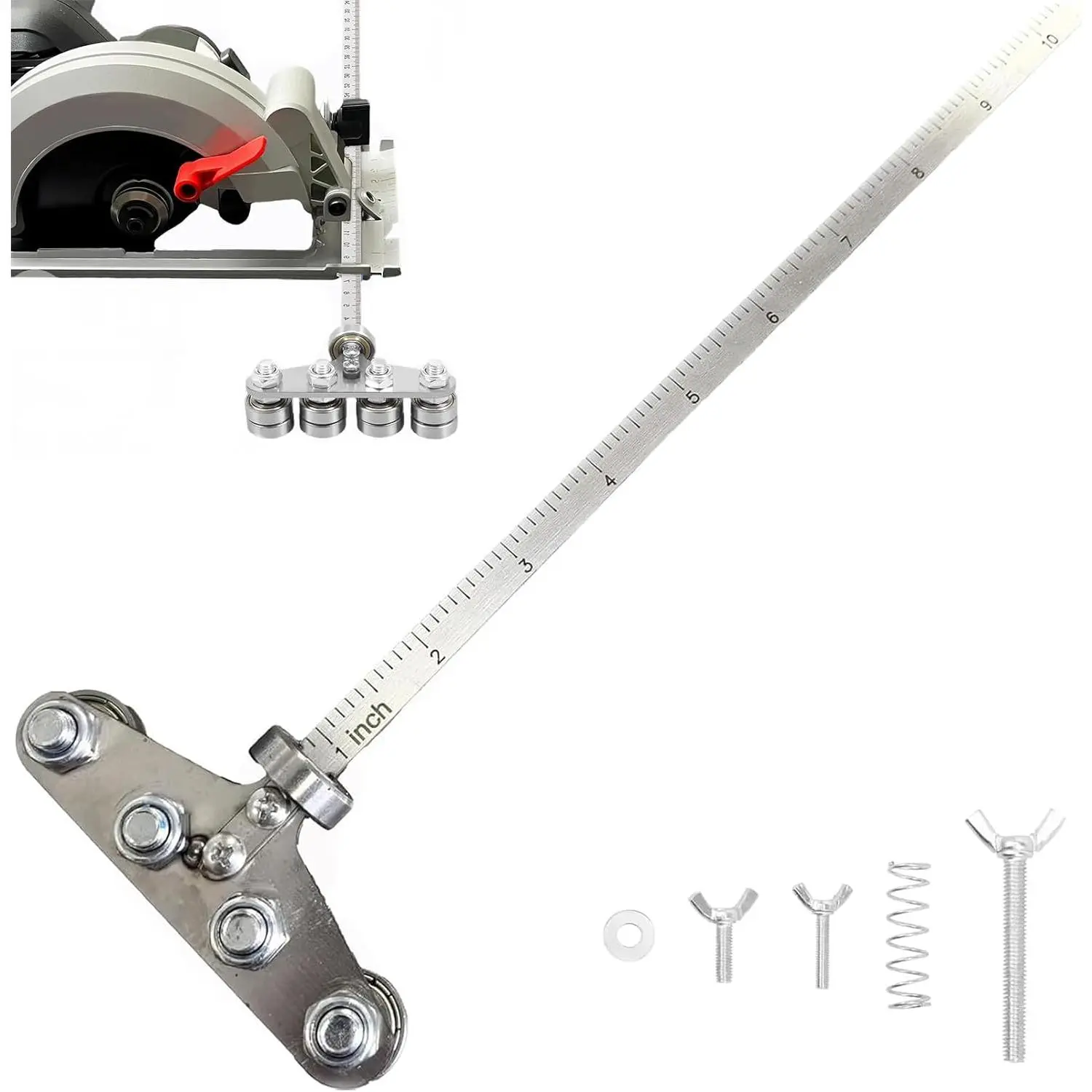 Positioning Calipers for Precise Measurements & Easy Wood Cutting, Stainless Steel Precision Cutting Guide for Circular Saws, Adjustable Guide Rail, Positioning Calipers for Circular Skill Hand Saw