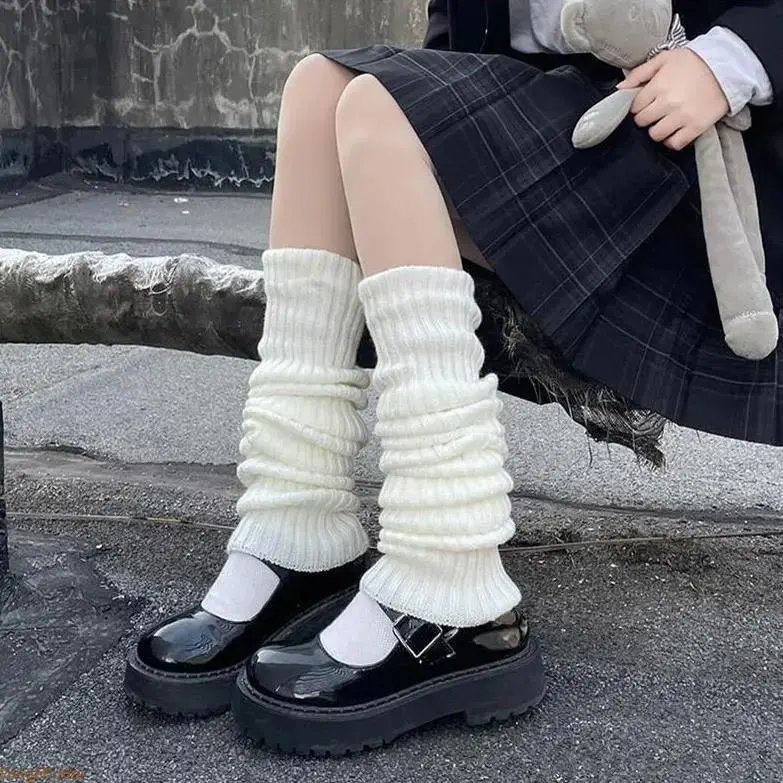 Harajuku 1/3 Calf Elastic Thermal Socks, Teen Fashion Layered Socks, All Season Leg Wear Matching Skirts Dresses
