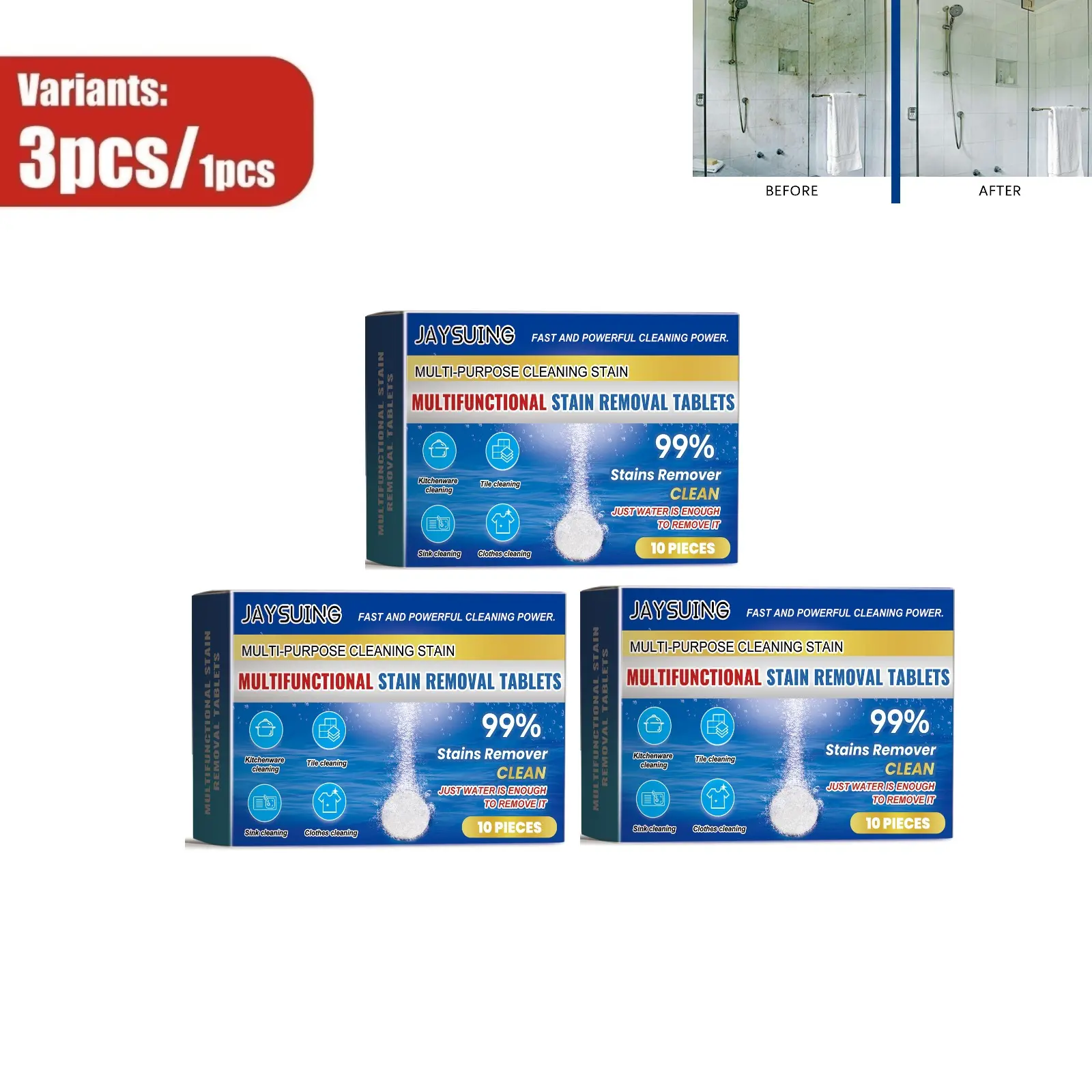 Multi-Efficient Descaling Cleaning Tablets, Mild Non-Irritating Safe Formula, Super Convenient For Daily Household Use, Effortlessly Remove Limescale, Perfect Multi-Scenario Cleaning Tabs For Home Appliances & Surfaces, Cleaner